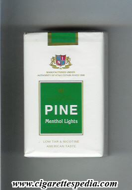 pine design 2 menthol lights american taste ks 20 s south korea