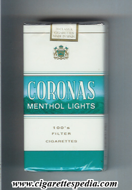 coronas menthol lights l 20 s usa spain