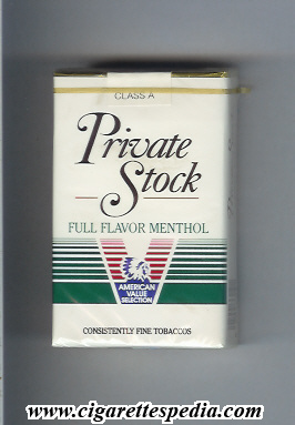 private stock design 1 full flavor menthol ks 20 s usa