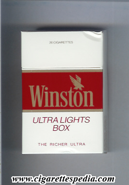 winston with eagle from above in the right ultra lights ks 20 h white red usa