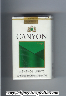 canyon menthol lights ks 20 s usa