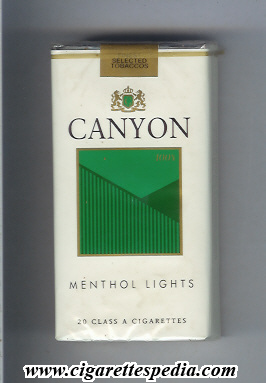 canyon menthol lights l 20 s usa