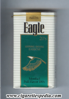 eagle american version design 2 finest selected tobaccos menthol full flavor l 20 s usa