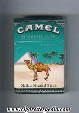 camel turkish jade mellow menthol blend lights ks 20 h usa