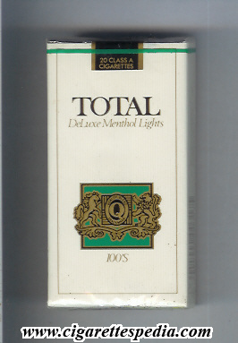 total deluxe menthol lights l 20 s usa