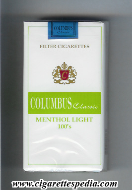 columbus classic menthol light l 20 s china usa