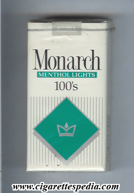 monarch american version menthol lights l 20 s usa