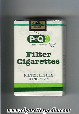p q filter cigarettes filter lights ks 20 s usa