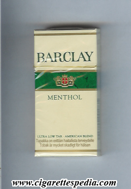 barclay green barclay menthol ks 10 h finland usa