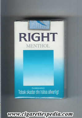 right with big square menthol ks 20 s sweden