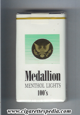 medallion american version menthol lights l 20 s usa