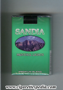 sandia menthol lights premium blend ks 20 s usa