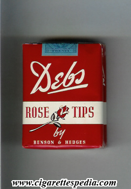 debs rose tips by benson hedges s 20 s usa