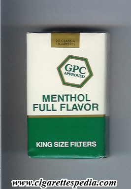 gpc design 1 approved menthol full flavor ks 20 s usa