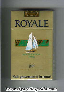 royale french version royale in the top with map american blend menthol 12 mg l 20 h gold green france