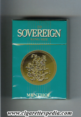 sovereign english version menthol ks 20 h green with big emblem england