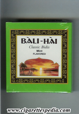 bali hai classic bidis mint flavored ks 20 b india