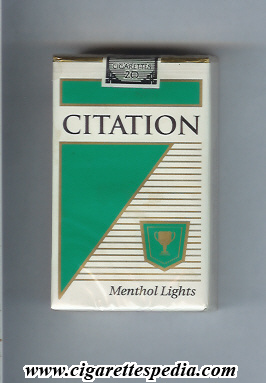 citation menthol lights ks 20 s usa