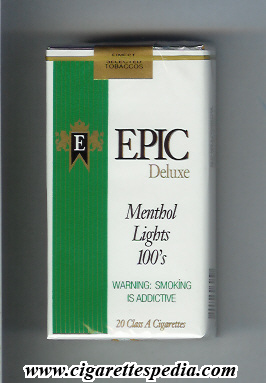 epic design 2 deluxe menthol lights l 20 s white usa