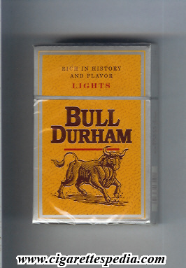 bull durham rich in history and flavor lights ks 20 h brown name usa
