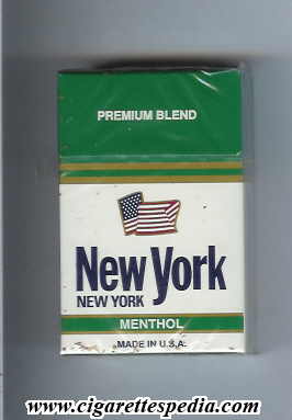 new york american version design 3b premium blend menthol ks 20 h usa