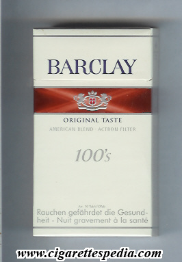 barclay blue barclay original taste american blend actron filter l 20 h switzerland usa