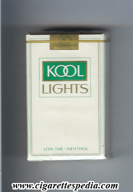 kool design 1 lights menthol ks 20 s usa