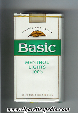 basic design 3 smooth rich taste menthol lights l 20 s usa