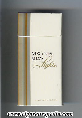 virginia slims name by two lines lights filter l 6 h usa
