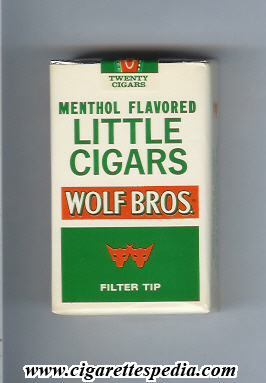 wolf bros design 1 little cigars menthol flavored ks 20 s white green usa