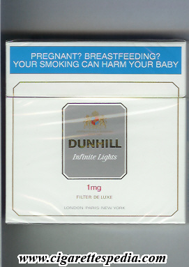 dunhill english version infinite lights 1 mg filter de luxe ks 30 h south africa england