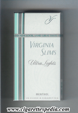 virginia slims name by two lines ultra lights menthol l 20 h usa