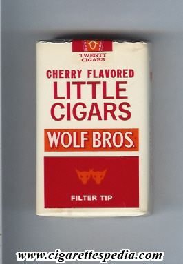 wolf bros design 1 little cigars cherry flavored ks 20 s white red usa