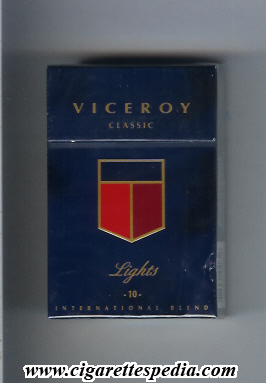 viceroy with flag in the middle classic lights 10 international blend ks 20 h chile usa