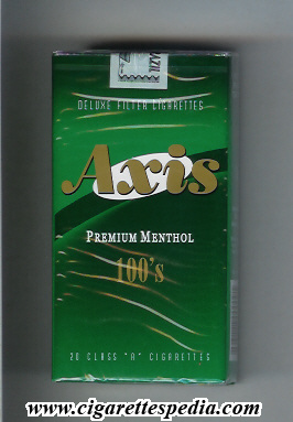 axis premium menthol l 20 s usa brazil