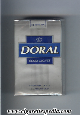 doral premium taste guaranteed ultra lights ks 20 s usa