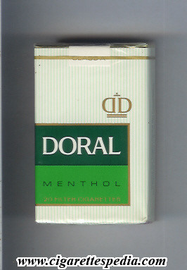 doral with crown from right filter menthol ks 20 s usa
