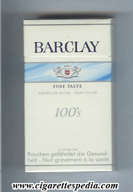 barclay blue barclay fine taste american blend dual filter l 20 h switzerland usa