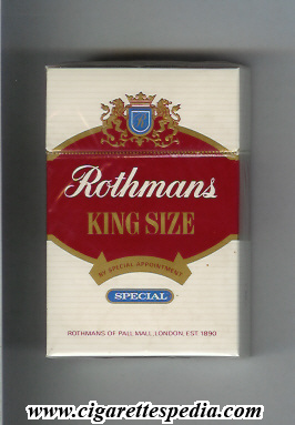 rothmans english version by special appointment special ks 20 h england
