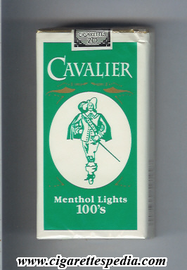 cavalier american version new design menthol lights l 20 s usa