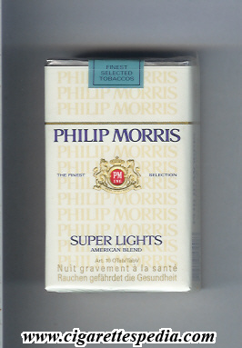 philip morris design 6 super lights american blend ks 20 s usa