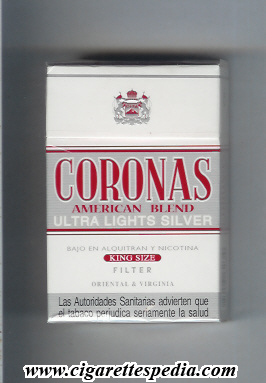 coronas american blend ultra lights silver ks 20 h spain