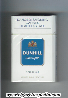 dunhill english version ultra lights filter de luxe ks 20 h white blue south africa england