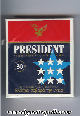 president greek version design 1 fine american blend ks 30 h blue red holland greece