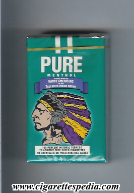 pure with indian menthol ks 20 s usa
