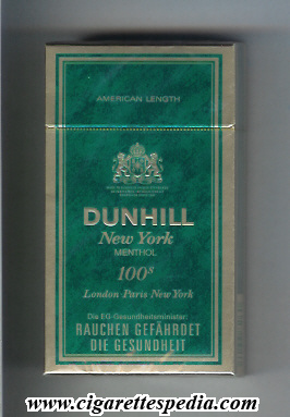 dunhill english version new york menthol l 20 h germany