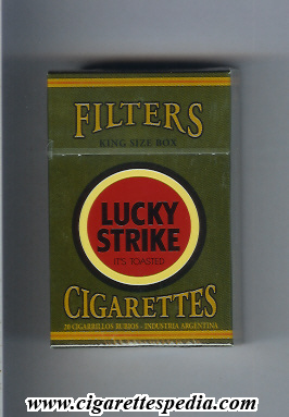 lucky strike cigarettes filters ks 20 h green red argentina usa