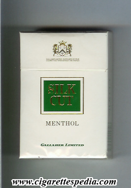 silk cut menthol gallaher limited ks 20 h white grean england