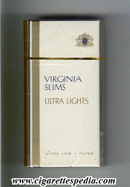 virginia slims name by two lines ultra lights filter l 20 h usa