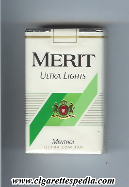 merit design 3 with lines ultra lights menthol ks 20 s usa